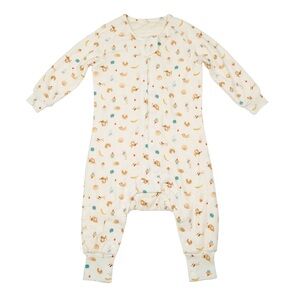 LouLou Lollipop Bamboo Baby Onesie Breakfast Print Croissant Sleepsack footless